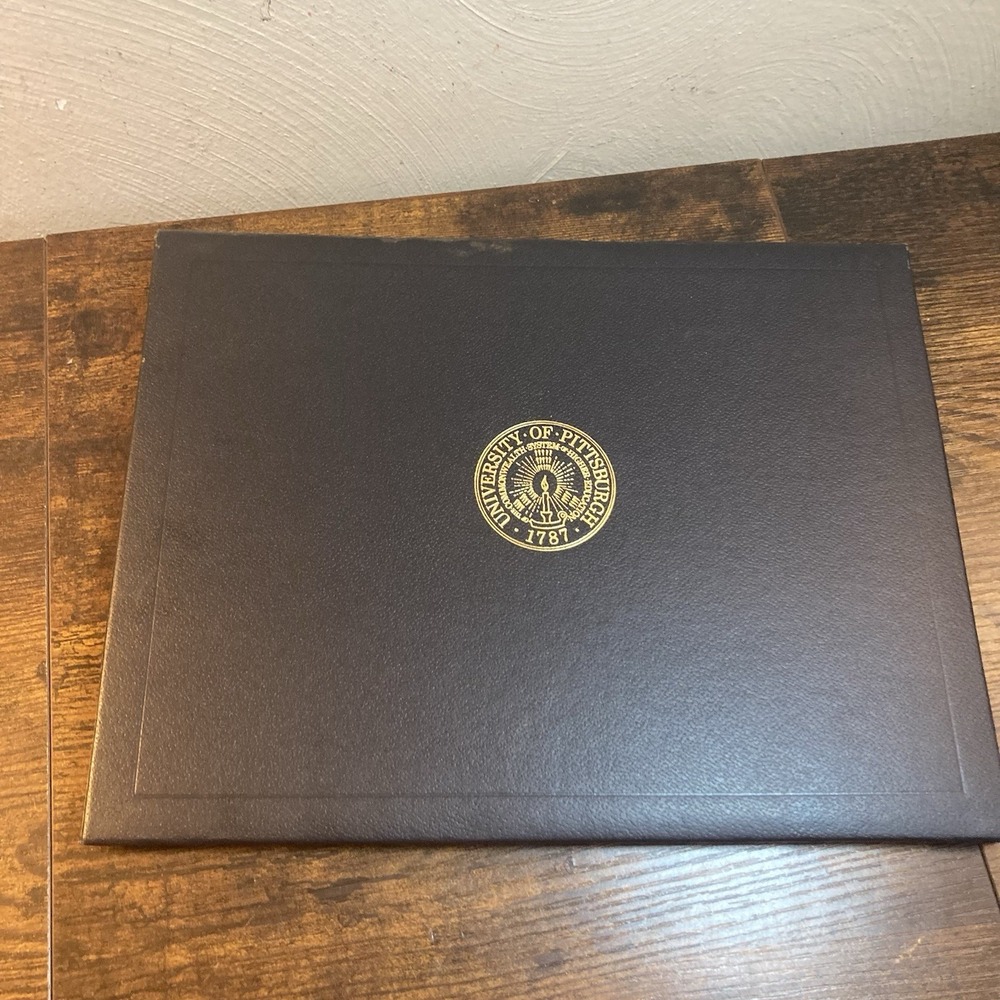 Pitt Diploma Holder Book University of Pittsburgh Certificate Cathedral Learning